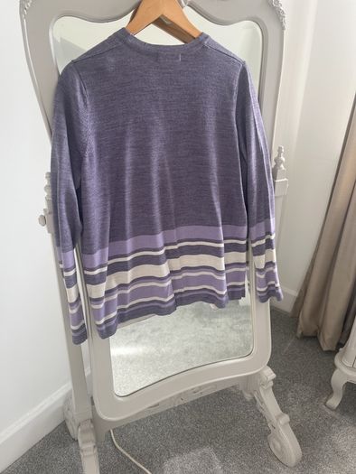 Lavender and Cream Edge to Edge Cardigan size 16