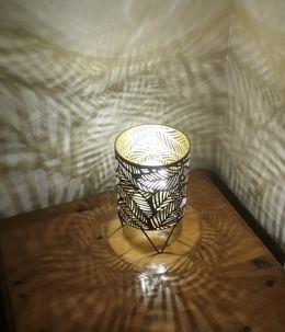 Boho LED Standing Lamp / Lanthern with a Golden Glow - ideal bedside light - also great for a garden party or a camping trip!