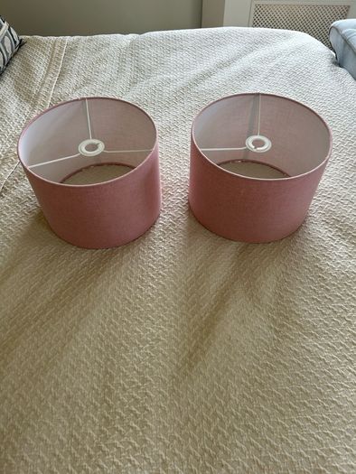 2 dusty rose coloured designer linen shades.