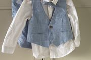 M&amp;S 4 piece shorts shirt waistcoat and dickie bow suit 2-3 years