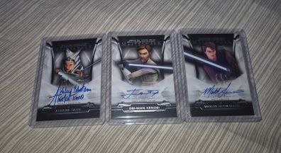Topps Star Wars Masterwork Ashley Eckstein, Matt Lanter, James A.t. -auto Set