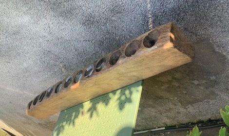 Old vintage wooden candle holder