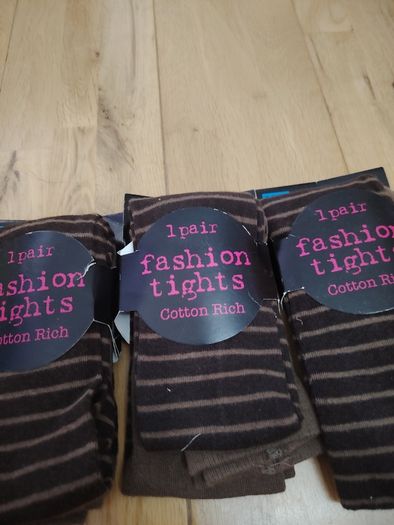 Women's Cotton Tights Brand New Brown Stripes