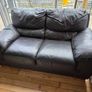 3 and 2 dark brown leather sofas Image 2