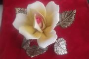 Antique Capodimonte Yellow Rose