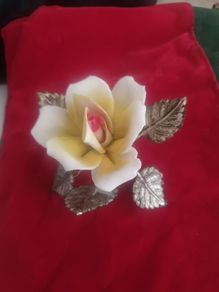 Antique Capodimonte Yellow Rose