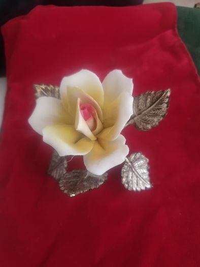Antique Capodimonte Yellow Rose