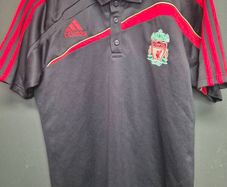 Vintage 2009-10 Liverpool FC Adidas Travel / Training Polo Shirt - Mint Condition - Size Small (UK 38/40)