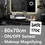 LED Bathroom Mirrors Selection Clock Speakers Bluetooth Demister Antifog Wi-Fi Weather Station Makeup Image 3