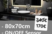 LED Bathroom Mirror 80x70cm Sensor Warm Light