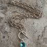 Antique Silver Plated T-bar Necklace Image 5