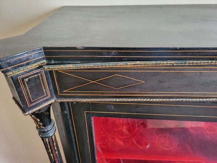 vintage china cabinet double glass doors
