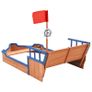 Sandbox Pirate Ship Firwood 190x94.5x136 cm Image 4