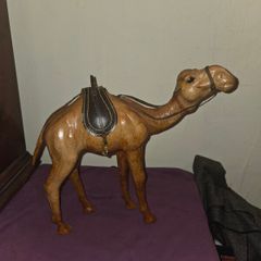1960's Leather Wrapped Camel Statue