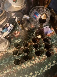 Vintage decanter glass sets free postage