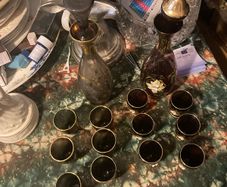 Vintage decanter glass sets free postage