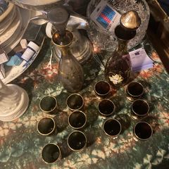 Vintage decanter glass sets free postage