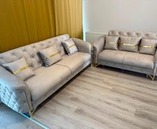 set of sofas with storage and cushions included