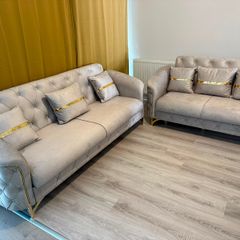set of sofas with storage and cushions included
