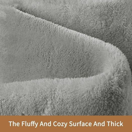 Carpet Rugs Living Room Large 200x290, Grey Rug for Bedroom Washable Area Rugs Anti Slip Fluffy Rug Shaggy Cream Carpets Extra Large Rugs for Living Room Kids Room