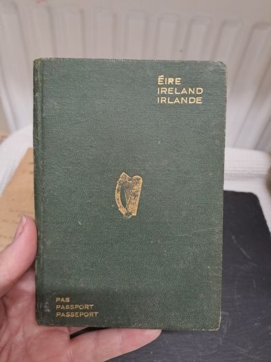Rare 1948 Irish Passport & Travel card