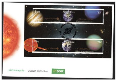2007 Ireland The Planets Commemorative Stamps Miniature Sheet An Post Frist Day Cover (FDC)