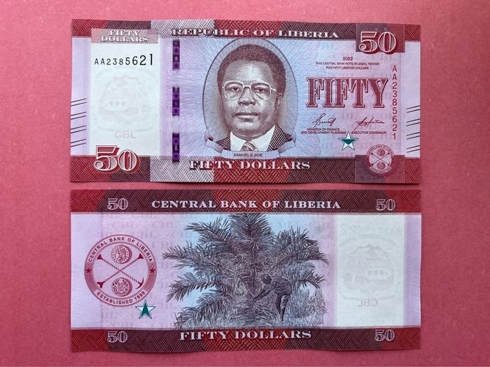 Liberia  50dollars 2022  Pick  40a  ( Uncirculated )
