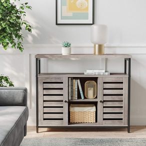 New Greige Cabinet With Open Shelves - FREE P&P