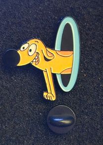 Cat dog  , pin back badge.