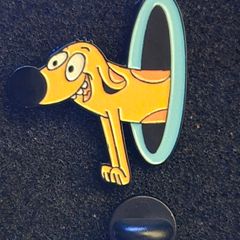 Cat dog  , pin back badge.