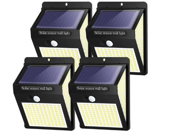 High quality 4  pack of LED  solar waterproof wall light use with motion sensor, 2200 mAh