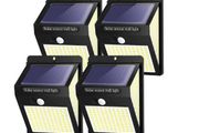 High quality 4  pack of LED  solar waterproof wall light use with motion sensor, 2200 mAh