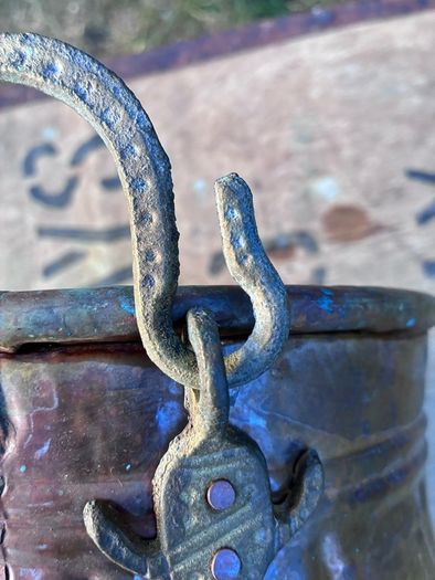 Antique hand made copper planter