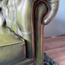 Chesterfield antiqued leather racing green sofa Image 4