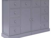 Sideboard with 10 Drawers Grey 113x30x79 cm Wood