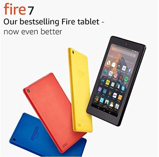 Fire 7 Tablet with Alexa, 7" Display, 8 GB, Punch Red