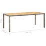 Garden Table Grey 190x90x75 cm Poly Rattan and Acacia Wood Image 6