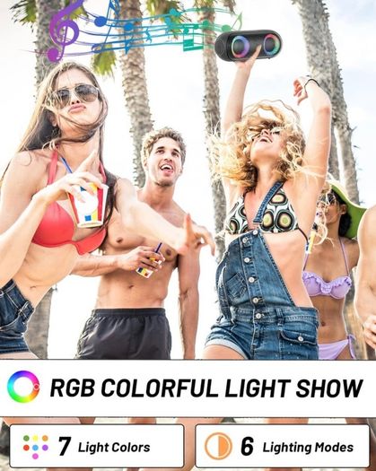 Portable Speakers Wireless Bluetooth 5.0,30W Loud Stereo Sound,IPX7 Waterproof,Long Playtime,100ft Bluetooth Range (FREE SHIPPING)