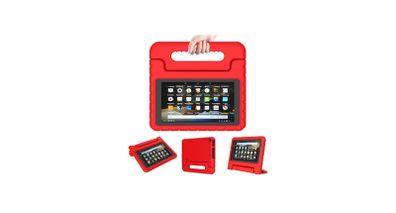 For Amazon Fire 7 2019 Case Kids Shockproof Tablet Smart Cover Handle EVA New Red