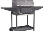 BBQ Charcoal Smoker with Bottom Shelf Black