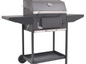 BBQ Charcoal Smoker with Bottom Shelf Black