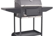 BBQ Charcoal Smoker with Bottom Shelf Black