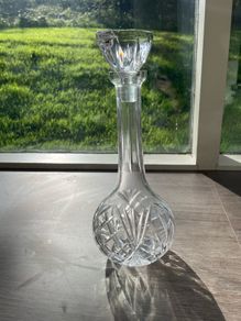 Large Cut Crystal Glass Decanter with Stopper, 35cm, Heavy 1.44kg