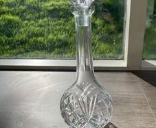 Large Cut Crystal Glass Decanter with Stopper, 35cm, Heavy 1.44kg