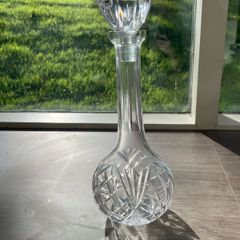 Large Cut Crystal Glass Decanter with Stopper, 35cm, Heavy 1.44kg