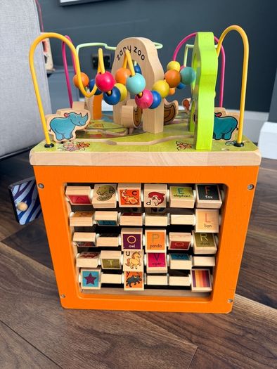 Zany Zoo wooden activity cube