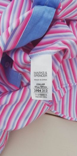 Marks and Spencer Autograph mens striped pure cotton long sleeve shirt 2-3xl size