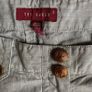 Ted Baker  Pants Striped Cotton Trousers Adjustable Length with Button Details Image 8