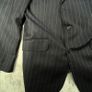 Samuel Windsor Mens Pinstripe Wool Suit 40R W36 Navy Stripe Classic Fit Image 6