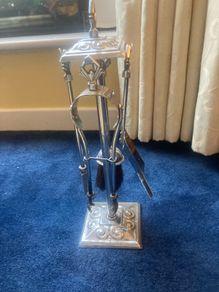 Vintage 50's 4 pce Chrome Companion Set on Stand
